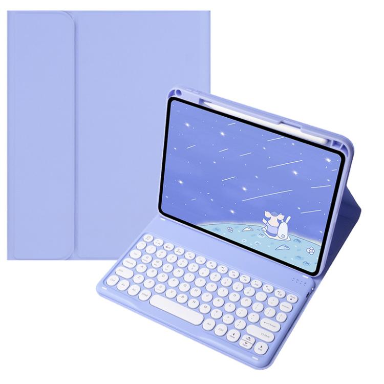 For OPPO Pad 3 / Pad 2 Candy Color Bluetooth Keyboard Leather Case, Round Key(Light Purple) - Others Keyboard by PMC TechLife | Online Shopping South Africa | PMC TechLife | Buy Now Pay Later Mobicred