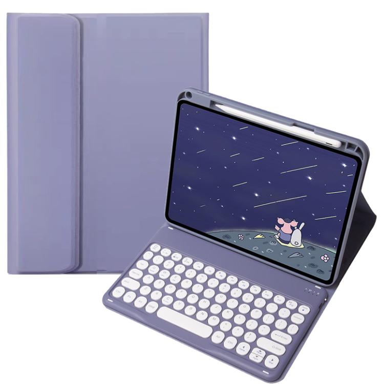 For OPPO Pad 3 / Pad 2 Candy Color Bluetooth Keyboard Leather Case, Round Key(Lavender Grey) - OPPO Keyboard by PMC TechLife | Online Shopping South Africa | PMC TechLife | Buy Now Pay Later Mobicred