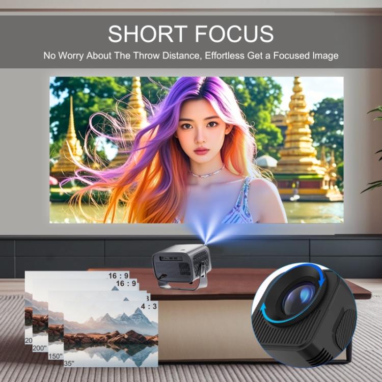 A10 Plus 1280 x 720P 200ANSI Amlogic H713 CPU Android 11.0 Smart Projector, US Plug(Metal Grey) - LED Projector by PMC TechLife | Online Shopping South Africa | PMC TechLife | Buy Now Pay Later Mobicred
