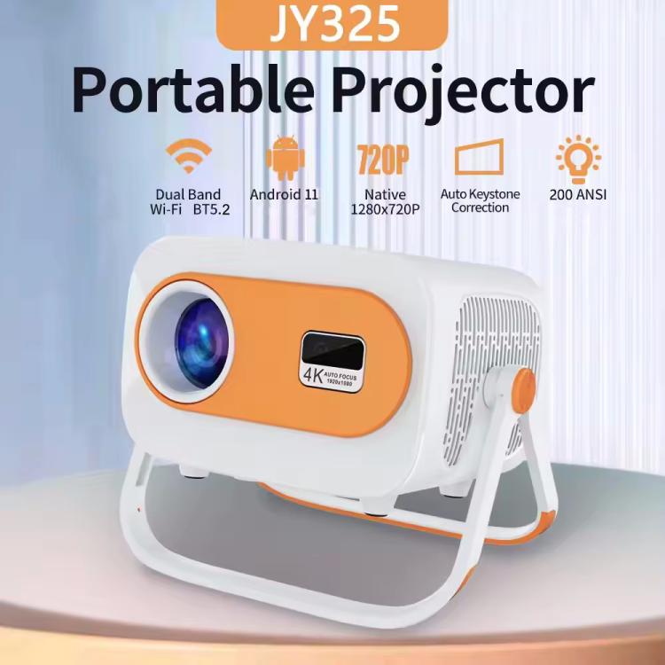 JY325 1280 x 720P 200ANSI Amlogic H713 CPU Android 11.0 Portable Projector, EU Plug(White) - LED Projector by PMC TechLife | Online Shopping South Africa | PMC TechLife | Buy Now Pay Later Mobicred