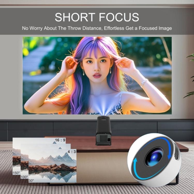 M10 1280 x 720P 200ANSI Amlogic H713 CPU Android 11.0 Smart Projector, EU Plug(White) - LED Projector by PMC TechLife | Online Shopping South Africa | PMC TechLife | Buy Now Pay Later Mobicred