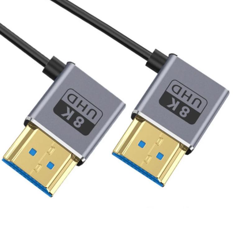 0.7m Coiled Coaxial 8K 48Gbps HDMI 2.1 Cable, Port:Right to Right Elbow - Cable by PMC TechLife | Online Shopping South Africa | PMC TechLife | Buy Now Pay Later Mobicred