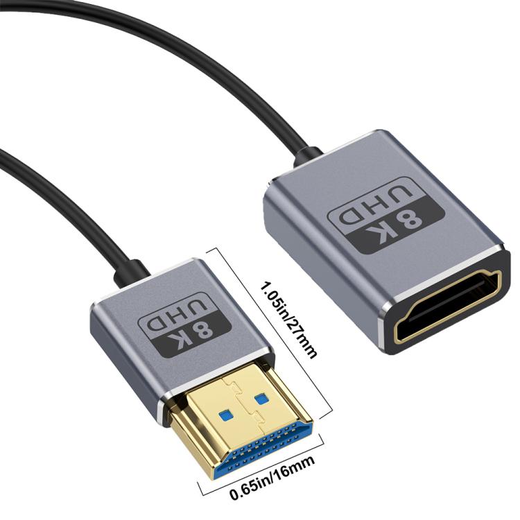 0.7m Coiled Coaxial 8K 48Gbps HDMI 2.1 Cable, Port:Male to Female Straight - Cable by PMC TechLife | Online Shopping South Africa | PMC TechLife | Buy Now Pay Later Mobicred