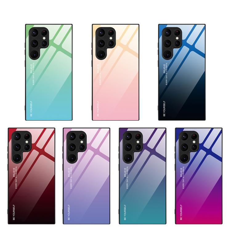 For Samsung Galaxy S25 Ultra 5G Gradient Color Glass Phone Case(Aurora Blue) - Galaxy S25 Ultra 5G Cases by PMC Jewellery | Online Shopping South Africa | PMC Jewellery | Buy Now Pay Later Mobicred