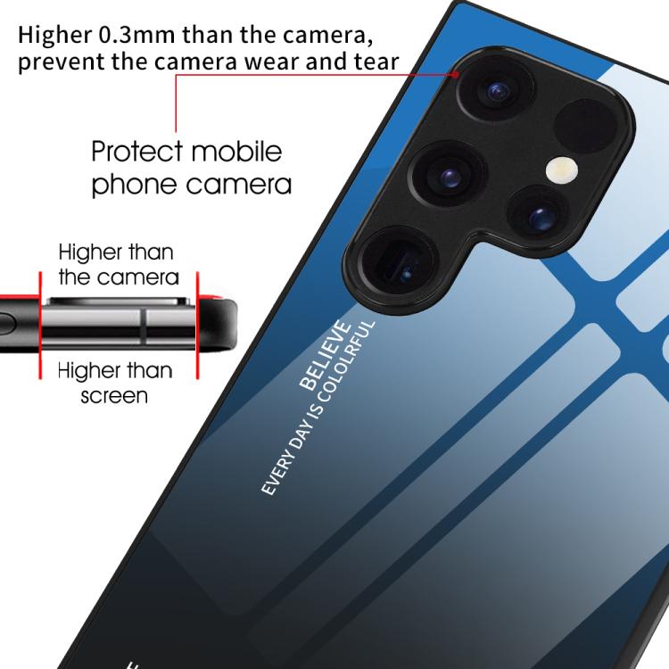 For Samsung Galaxy S25 Ultra 5G Gradient Color Glass Phone Case(Purple Red) - Galaxy S25 Ultra 5G Cases by PMC Jewellery | Online Shopping South Africa | PMC Jewellery | Buy Now Pay Later Mobicred