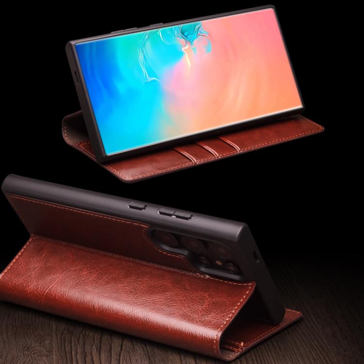 For Samsung Galaxy S25 Ultra 5G QIALINO Genuine Leather Phone Case(Black) - free shipping - PMC Jewellery - Order now!