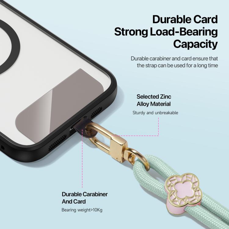 DUX DUCIS Garden Series Begonia Pattern Adjustable Crossbody Phone Lanyard(Light Green) - Lanyards & Wrist Straps by DUX DUCIS | Online Shopping South Africa | PMc TechLife | Buy Now Pay Later Mobicred