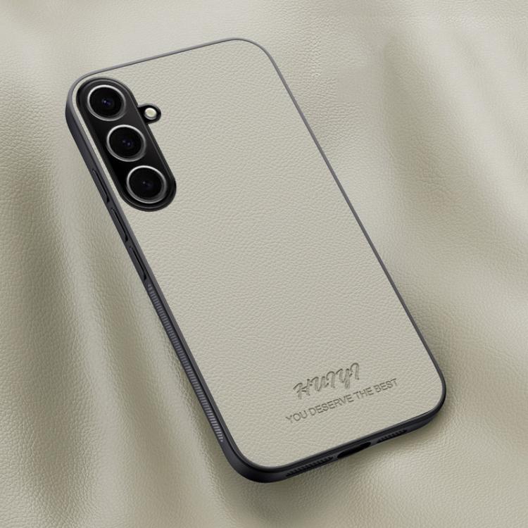 For Samsung Galaxy S25 5G HUIYI Leather Magnetic Phone Case(White) - Galaxy S25 5G Cases by PMC Jewellery | Online Shopping South Africa | PMC Jewellery | Buy Now Pay Later Mobicred