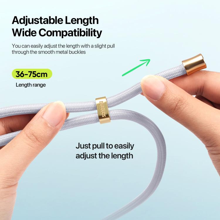 DUX DUCIS Garden Series Tile Pattern Adjustable Crossbody Phone Lanyard(Grey) - Lanyards & Wrist Straps by DUX DUCIS | Online Shopping South Africa | PMc TechLife | Buy Now Pay Later Mobicred