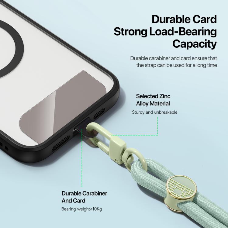 DUX DUCIS Garden Series Tile Pattern Adjustable Crossbody Phone Lanyard(Light Green) - Lanyards & Wrist Straps by DUX DUCIS | Online Shopping South Africa | PMc TechLife | Buy Now Pay Later Mobicred