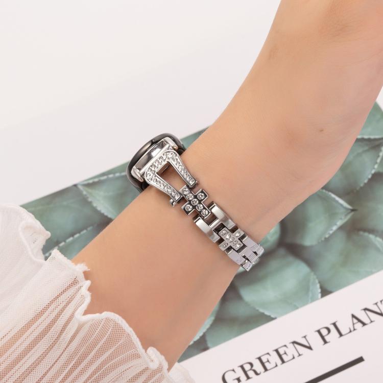 For Xiaomi Smart Band 9 / 8 U-shaped Diamond Bracelet Metal Watch Band(Silver) - free shipping - PMC TechLife - Order now!
