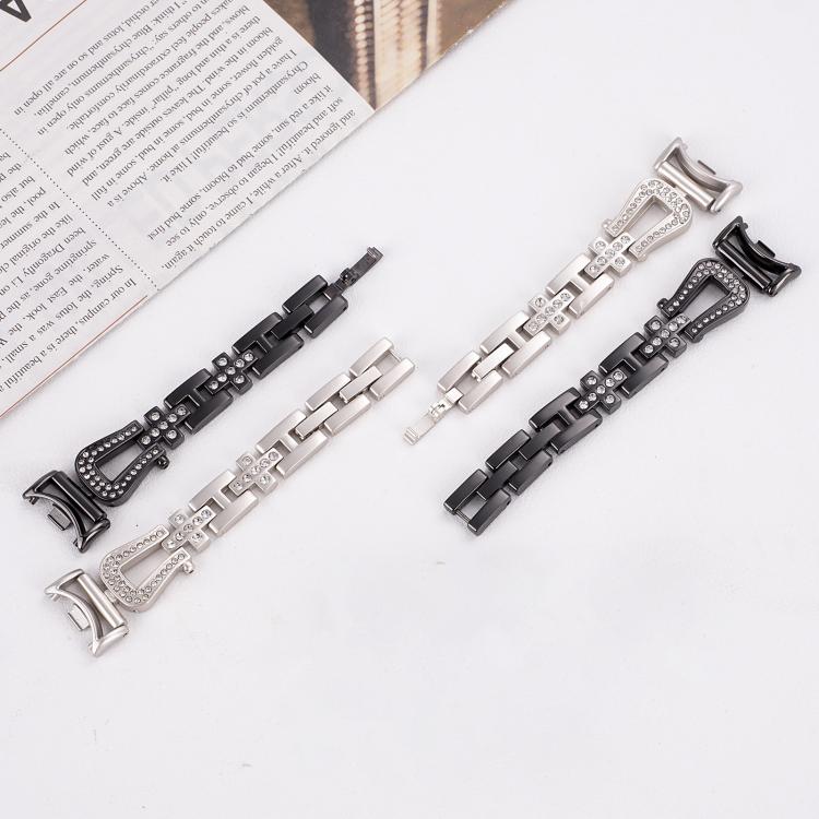 For Xiaomi Smart Band 9 / 8 U-shaped Diamond Bracelet Metal Watch Band(Silver) - free shipping - PMC TechLife - Order now!