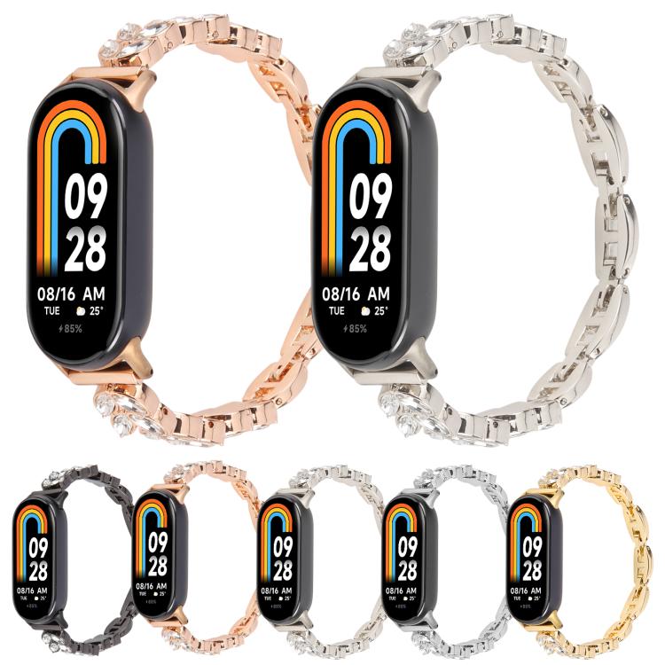 For Xiaomi Smart Band 9 / 8 Wheat Ear Diamond Bracelet Metal Watch Band(Rose Gold) - free shipping - PMC TechLife - Order now!