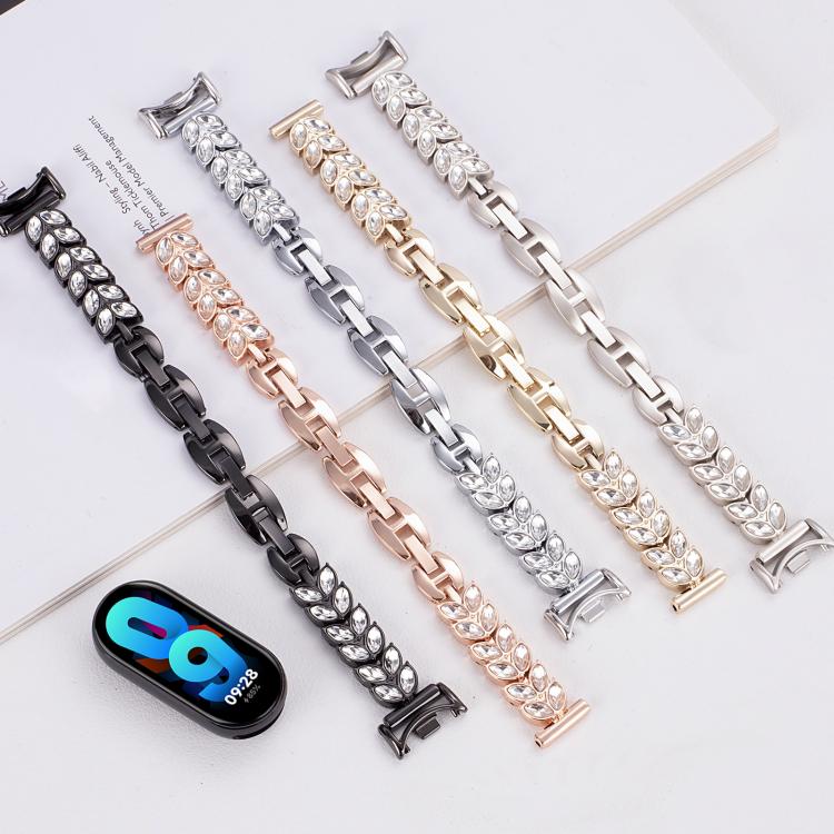 For Xiaomi Smart Band 9 / 8 Wheat Ear Diamond Bracelet Metal Watch Band(Silver) - free shipping - PMC TechLife - Order now!