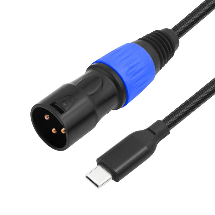 TY015 Type-C Male to XLR Male Stereo Output Audio Cable, Length:3m(Black Blue) - Microphone Audio Cable & Connector by PMC TechLife | Online Shopping South Africa | PMC TechLife | Buy Now Pay Later Mobicred