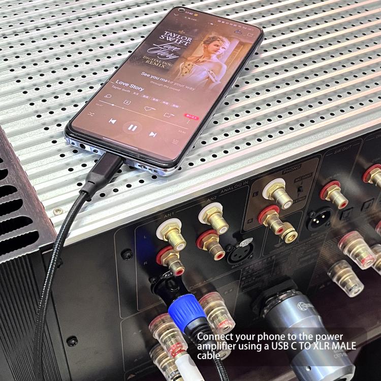 TY015 Type-C Male to XLR Male Stereo Output Audio Cable, Length:3m(Black Blue) - Microphone Audio Cable & Connector by PMC TechLife | Online Shopping South Africa | PMC TechLife | Buy Now Pay Later Mobicred