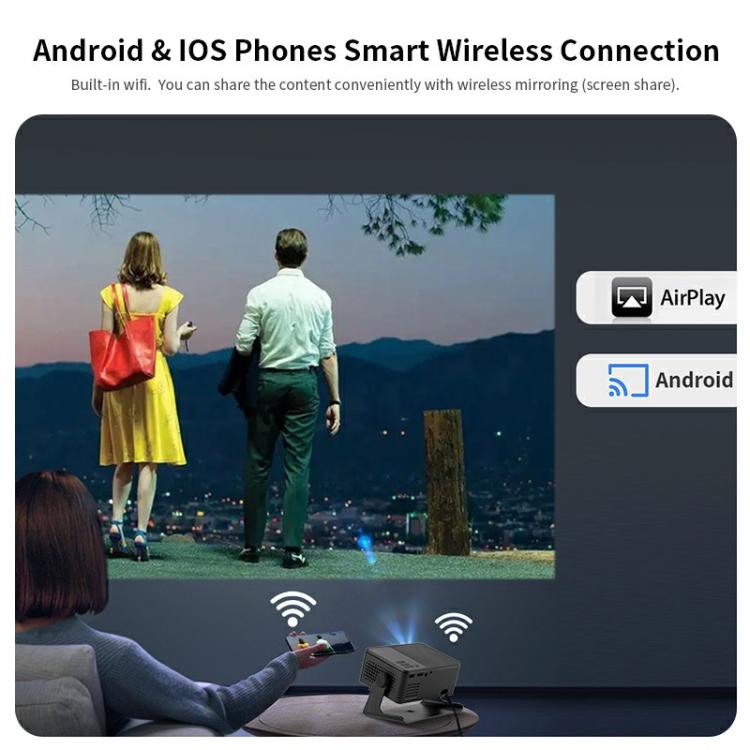 AUN A32 1280x720P 200ANSI D3100 CPU WIFI Display Smart Projector, UK Plug(Black) - LED Projector by AUN | Online Shopping South Africa | PMC TechLife | Buy Now Pay Later Mobicred