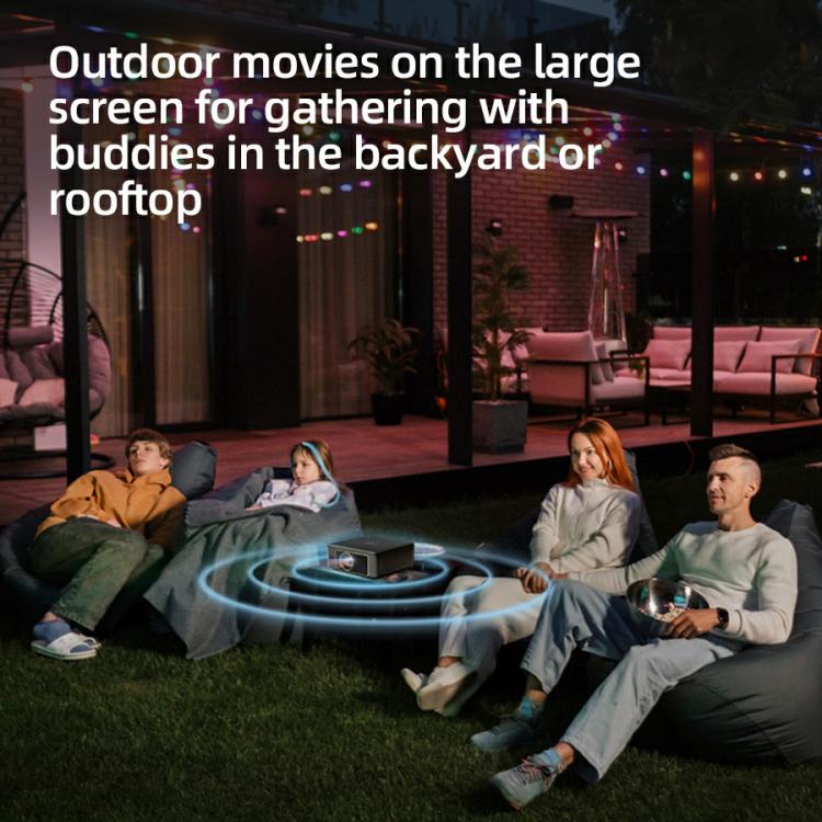 AUN U002 1920x1080P 970ANSI Android 12 Home Theater Smart Projector, UK Plug(Dark Grey) - LED Projector by AUN | Online Shopping South Africa | PMc TechLife | Buy Now Pay Later Mobicred