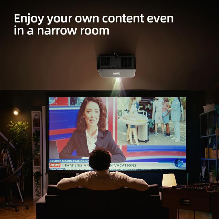 AUN U002 1920x1080P 970ANSI Android 12 Home Theater Smart Projector, UK Plug(Dark Grey) - LED Projector by AUN | Online Shopping South Africa | PMc TechLife | Buy Now Pay Later Mobicred