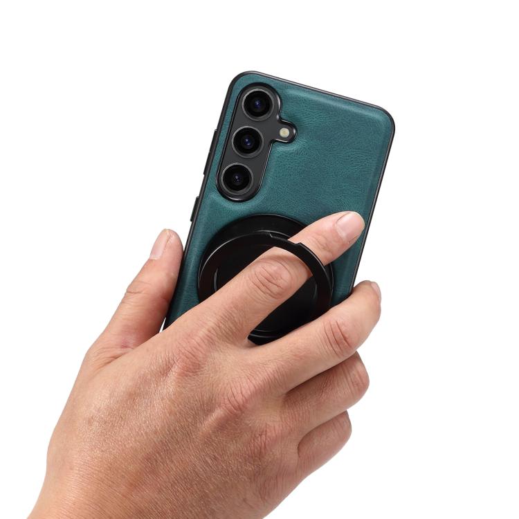 For Samsung Galaxy S25 5G Denior A14 Skin Feel Rotating Holder MagSafe Phone Case(Blue) - free shipping - PMC Jewellery - Order now!