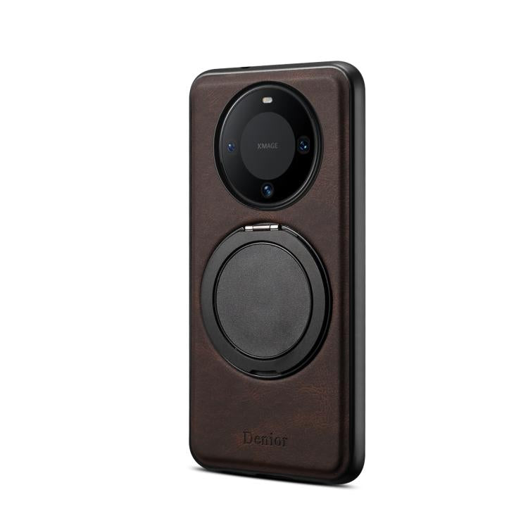 For Huawei Mate 60 Denior A14 Skin Feel Rotating Holder MagSafe Phone Case(Brown) - Huawei Cases by Denior | Online Shopping South Africa | PMC TechLife | Buy Now Pay Later Mobicred