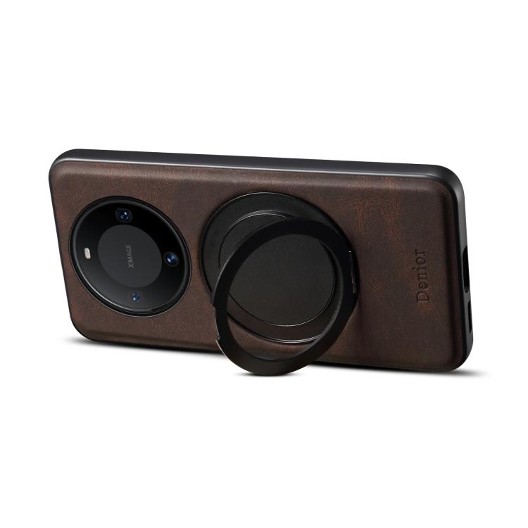 For Huawei Mate 60 Denior A14 Skin Feel Rotating Holder MagSafe Phone Case(Brown) - Huawei Cases by Denior | Online Shopping South Africa | PMC TechLife | Buy Now Pay Later Mobicred