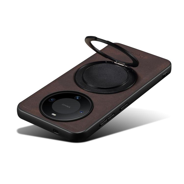 For Huawei Mate 60 Denior A14 Skin Feel Rotating Holder MagSafe Phone Case(Brown) - Huawei Cases by Denior | Online Shopping South Africa | PMC TechLife | Buy Now Pay Later Mobicred