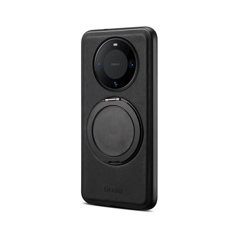 For Huawei Mate 60 Pro / 60 Pro+ Denior A14 Skin Feel Rotating Holder MagSafe Phone Case(Black) - Huawei Cases by Denior | Online Shopping South Africa | PMC TechLife | Buy Now Pay Later Mobicred
