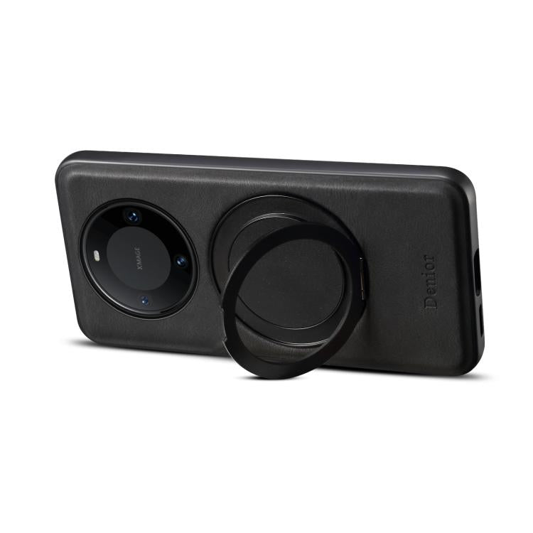 For Huawei Mate 60 Pro / 60 Pro+ Denior A14 Skin Feel Rotating Holder MagSafe Phone Case(Black) - Huawei Cases by Denior | Online Shopping South Africa | PMC TechLife | Buy Now Pay Later Mobicred