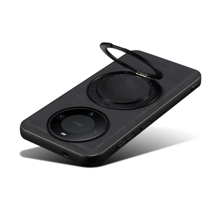 For Huawei Mate 60 Pro / 60 Pro+ Denior A14 Skin Feel Rotating Holder MagSafe Phone Case(Black) - Huawei Cases by Denior | Online Shopping South Africa | PMC TechLife | Buy Now Pay Later Mobicred