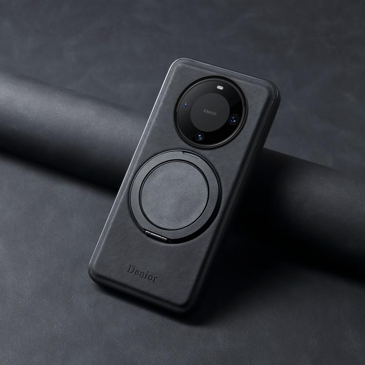 For Huawei Mate 60 Pro / 60 Pro+ Denior A14 Skin Feel Rotating Holder MagSafe Phone Case(Black) - Huawei Cases by Denior | Online Shopping South Africa | PMC TechLife | Buy Now Pay Later Mobicred
