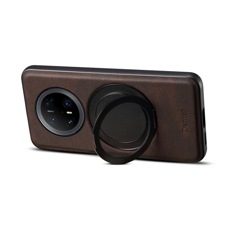 For Huawei Mate 70 Pro / 70 Pro+ Denior A14 Skin Feel Rotating Holder MagSafe Phone Case(Brown) - Huawei Cases by Denior | Online Shopping South Africa | PMC TechLife | Buy Now Pay Later Mobicred