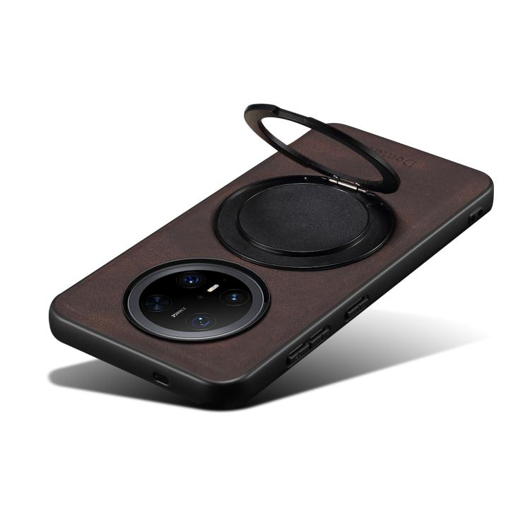 For Huawei Mate 70 Pro / 70 Pro+ Denior A14 Skin Feel Rotating Holder MagSafe Phone Case(Brown) - Huawei Cases by Denior | Online Shopping South Africa | PMC TechLife | Buy Now Pay Later Mobicred