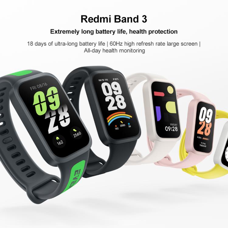 Xiaomi Redmi Band 3 Smart Band, 1.47 inch, Heart Rate / Blood Oxygen Health Monitoring(Black) - free shipping - PMC TechLife - Order now!