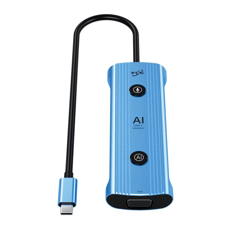 YCE V172 12 in 1 USB-C / Type-C HUB Adapter AI Docking Station(Blue) - USB HUB by PMC TechLife | Online Shopping South Africa | PMC TechLife | Buy Now Pay Later Mobicred