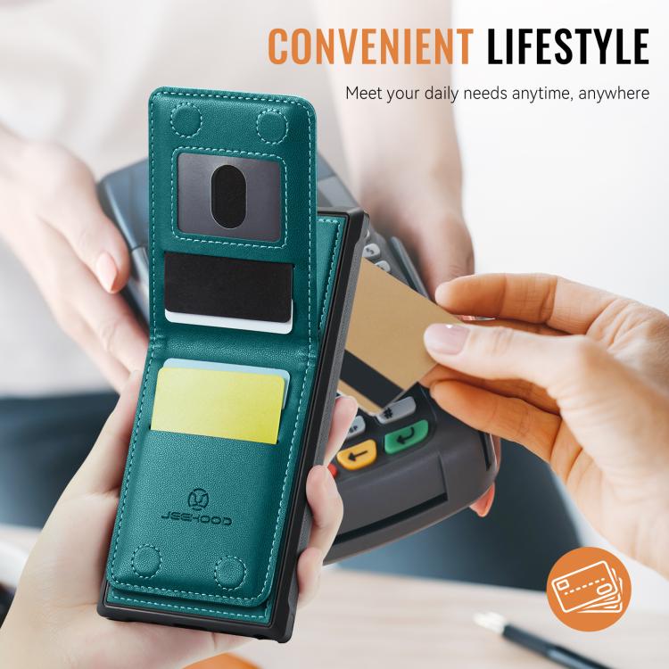 For Samsung Galaxy S25 Ultra 5G JEEHOOD J06 British Style RFID MagSafe Card Bag PU Phone Case(Green) - Galaxy S25 Ultra 5G Cases by JEEHOOD | Online Shopping South Africa | PMC Jewellery | Buy Now Pay Later Mobicred