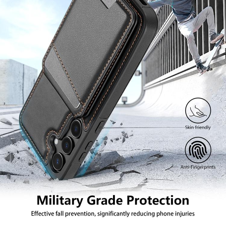 For Samsung Galaxy S25+ 5G Skin Feel Detachable Card Bag Magsafe Phone Case(Black) - free shipping - PMC Jewellery - Order now!
