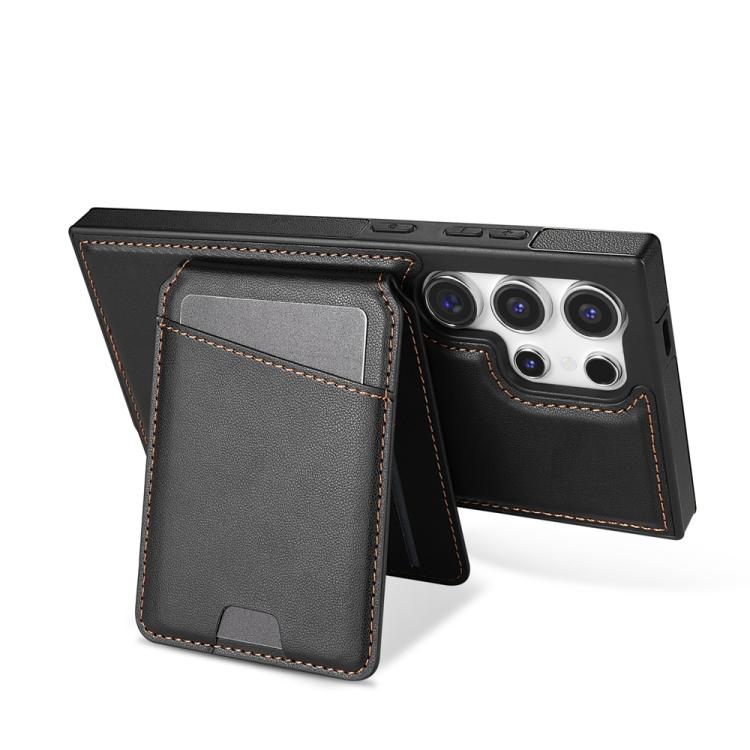 For Samsung Galaxy S25 Ultra 5G Skin Feel Detachable Card Bag Magsafe Phone Case(Black) - Galaxy S25 Ultra 5G Cases by PMC Jewellery | Online Shopping South Africa | PMC Jewellery | Buy Now Pay Later Mobicred