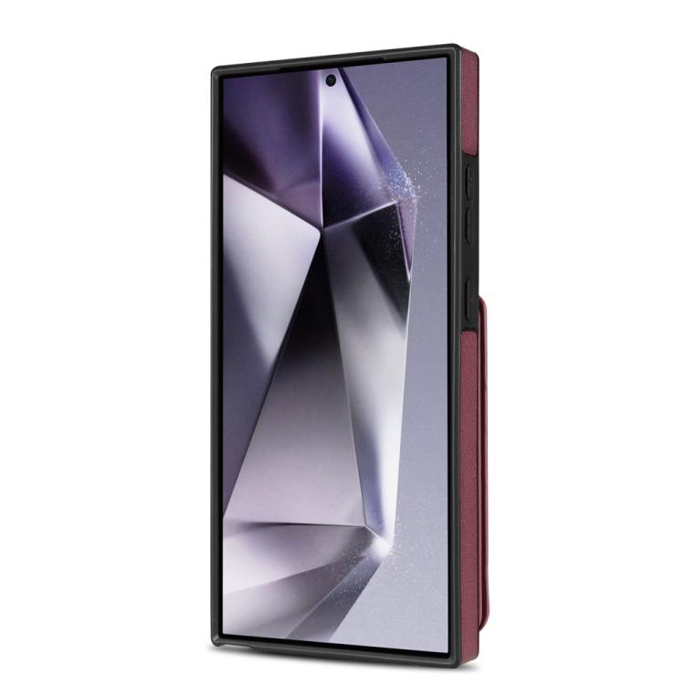 For Samsung Galaxy S25 Ultra 5G Skin Feel Detachable Card Bag Magsafe Phone Case(Wine Red) - Galaxy S25 Ultra 5G Cases by PMC Jewellery | Online Shopping South Africa | PMC Jewellery | Buy Now Pay Later Mobicred