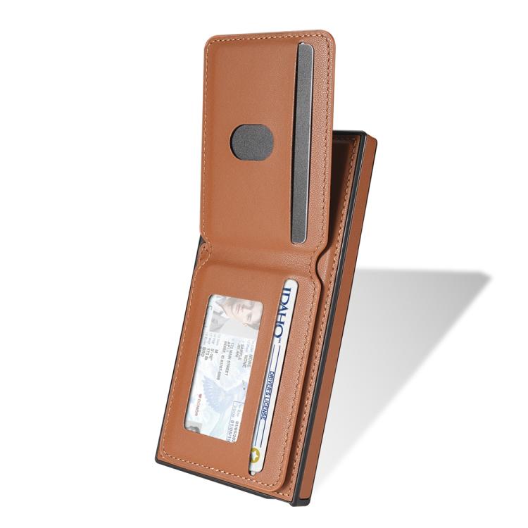 For Samsung Galaxy S25 Ultra 5G Skin Feel Detachable Card Bag Magsafe Phone Case(Brown) - Galaxy S25 Ultra 5G Cases by PMC Jewellery | Online Shopping South Africa | PMC Jewellery | Buy Now Pay Later Mobicred
