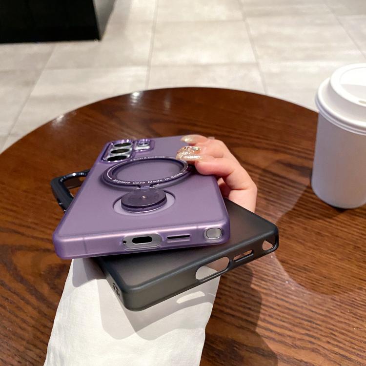 For Samsung Galaxy S25 Ultra 5G Rotation Holder MagSafe Phone Case(Purple) - Galaxy S25 Ultra 5G Cases by PMC Jewellery | Online Shopping South Africa | PMC Jewellery | Buy Now Pay Later Mobicred