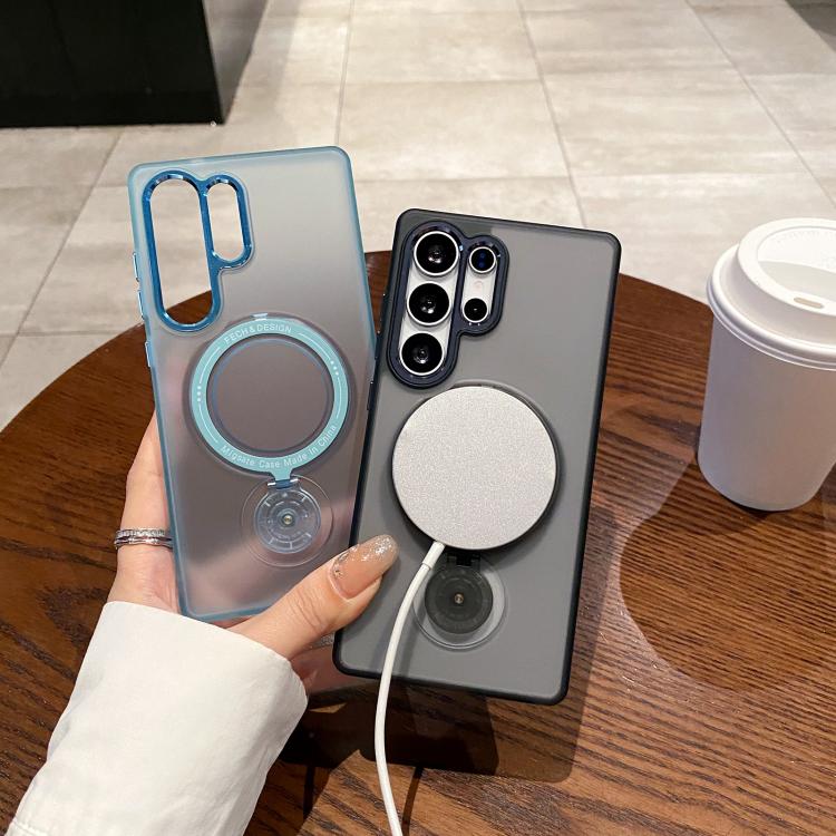 For Samsung Galaxy S25 Ultra 5G Rotation Holder MagSafe Phone Case(Purple) - Galaxy S25 Ultra 5G Cases by PMC Jewellery | Online Shopping South Africa | PMC Jewellery | Buy Now Pay Later Mobicred