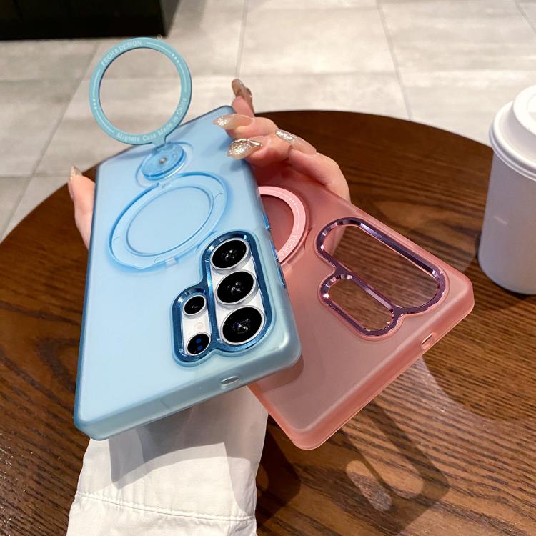 For Samsung Galaxy S25 Ultra 5G Rotation Holder MagSafe Phone Case(Blue) - Galaxy S25 Ultra 5G Cases by PMC Jewellery | Online Shopping South Africa | PMC Jewellery | Buy Now Pay Later Mobicred