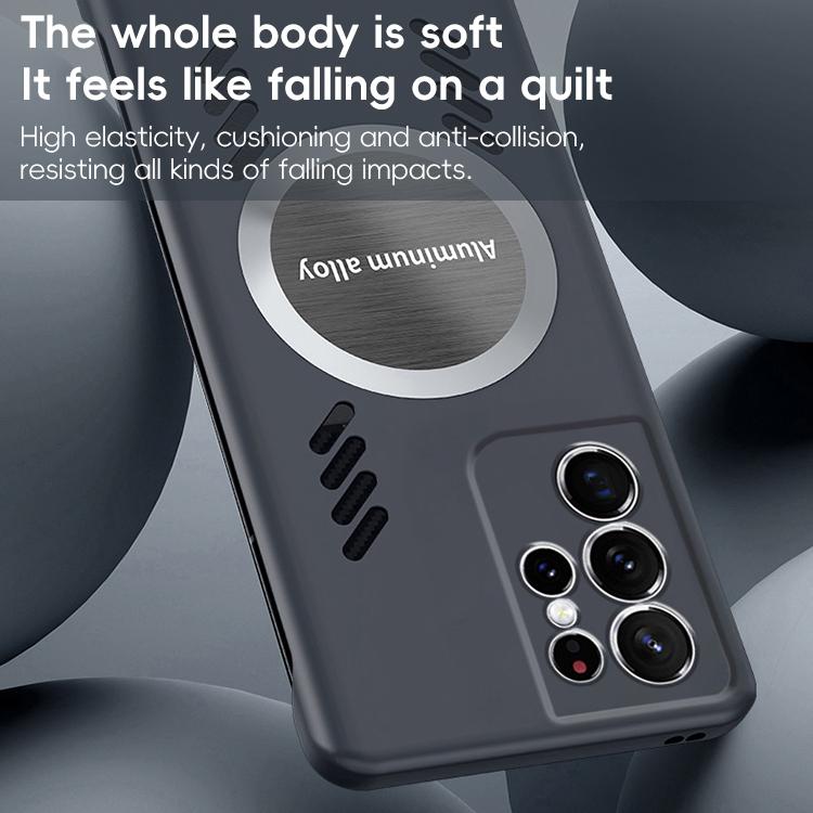 For Samsung Galaxy S23 Ultra 5G All-inclusive Lens Frameless Graphene Cooling Phone Case(Navy Blue) - Galaxy S23 Ultra 5G Cases by PMc TechLife | Online Shopping South Africa | PMc TechLife | Buy Now Pay Later Mobicred