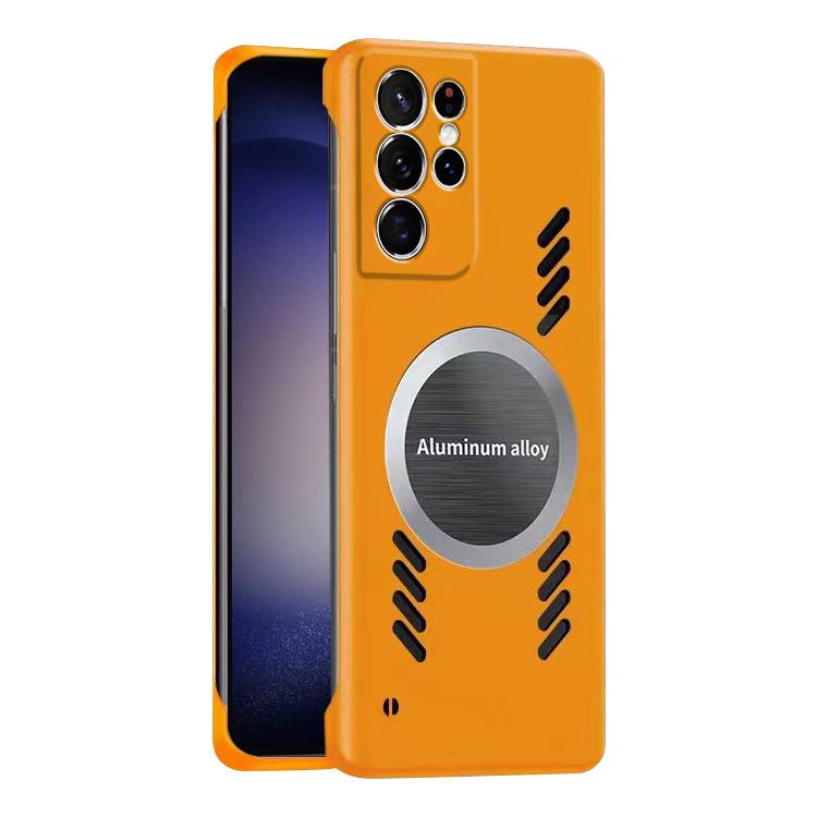 For Samsung Galaxy S23 Ultra 5G All-inclusive Lens Frameless Graphene Cooling Phone Case(Orange) - Galaxy S23 Ultra 5G Cases by PMc TechLife | Online Shopping South Africa | PMc TechLife | Buy Now Pay Later Mobicred