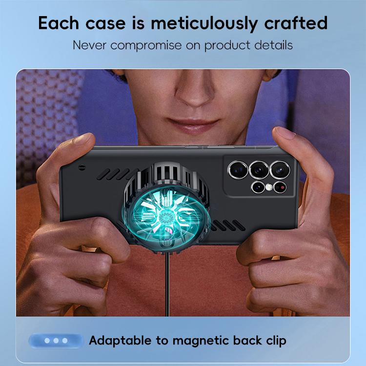 For Samsung Galaxy S23 Ultra 5G All-inclusive Lens Frameless Graphene Cooling Phone Case(Black) - Galaxy S23 Ultra 5G Cases by PMc TechLife | Online Shopping South Africa | PMc TechLife | Buy Now Pay Later Mobicred