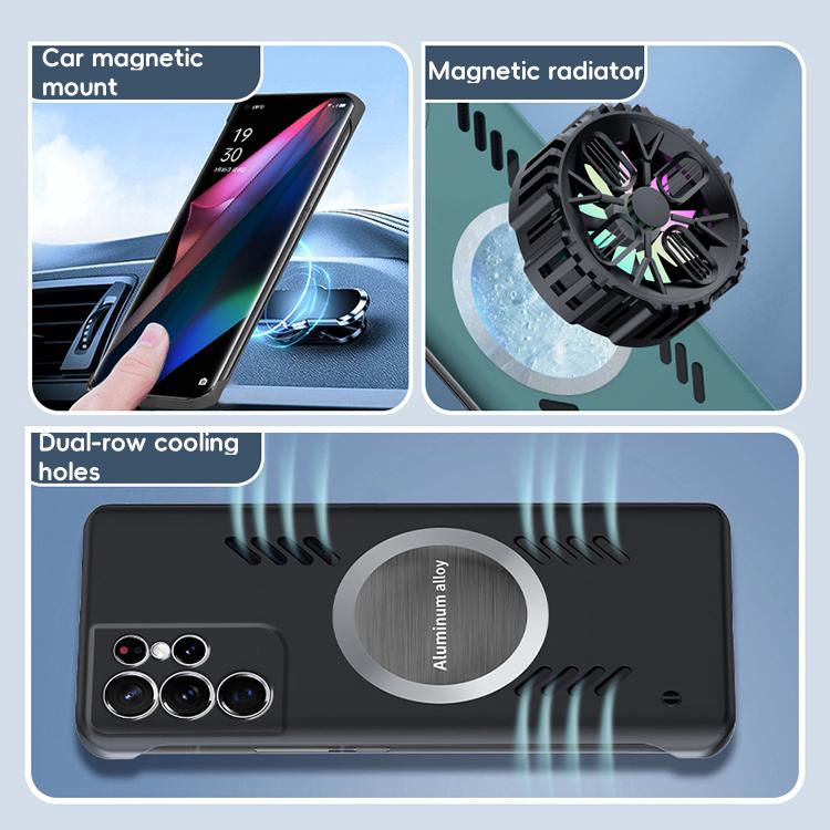 For Samsung Galaxy S23 Ultra 5G All-inclusive Lens Frameless Graphene Cooling Phone Case(Black) - Galaxy S23 Ultra 5G Cases by PMc TechLife | Online Shopping South Africa | PMc TechLife | Buy Now Pay Later Mobicred