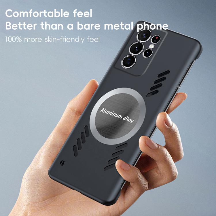 For Samsung Galaxy S23 Ultra 5G All-inclusive Lens Frameless Graphene Cooling Phone Case(Black) - Galaxy S23 Ultra 5G Cases by PMc TechLife | Online Shopping South Africa | PMc TechLife | Buy Now Pay Later Mobicred
