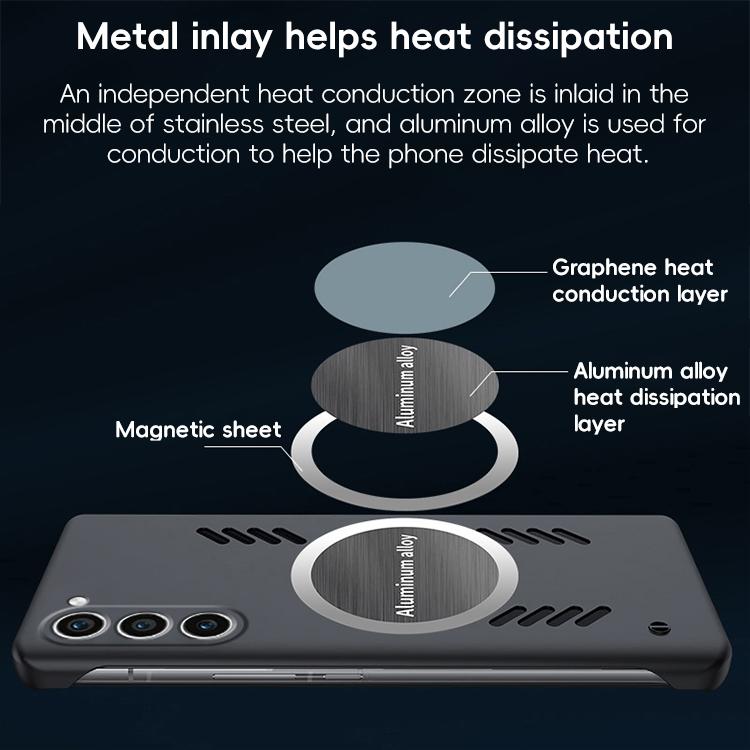 For Samsung Galaxy S23 5G All-inclusive Lens Frameless Graphene Cooling Phone Case(Black) - Galaxy S23 5G Cases by PMc TechLife | Online Shopping South Africa | PMc TechLife | Buy Now Pay Later Mobicred