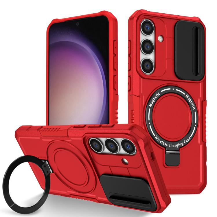 For Samsung Galaxy S25+ 5G Sliding Camshield MagSafe Holder TPU Hybrid PC Phone Case(Red) - Galaxy S25+ 5G Cases by PMC TechLife | Online Shopping South Africa | PMC TechLife | Buy Now Pay Later Mobicred